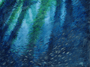 Jack Mackerel Amongst the Kelp painting