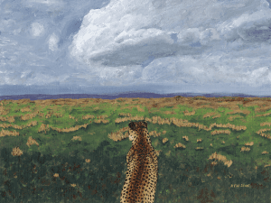 Cheetah on the Savannah by Karen T Hluchan