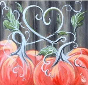 Pumpkins with Heart Vine
