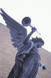 Statue of Archangel Gabriel with his horn