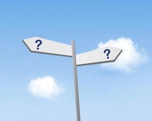 arrows pointing in opposite directions