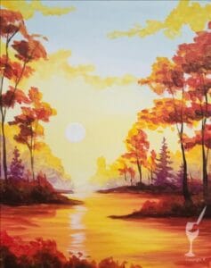 Autumn Sunset Painting